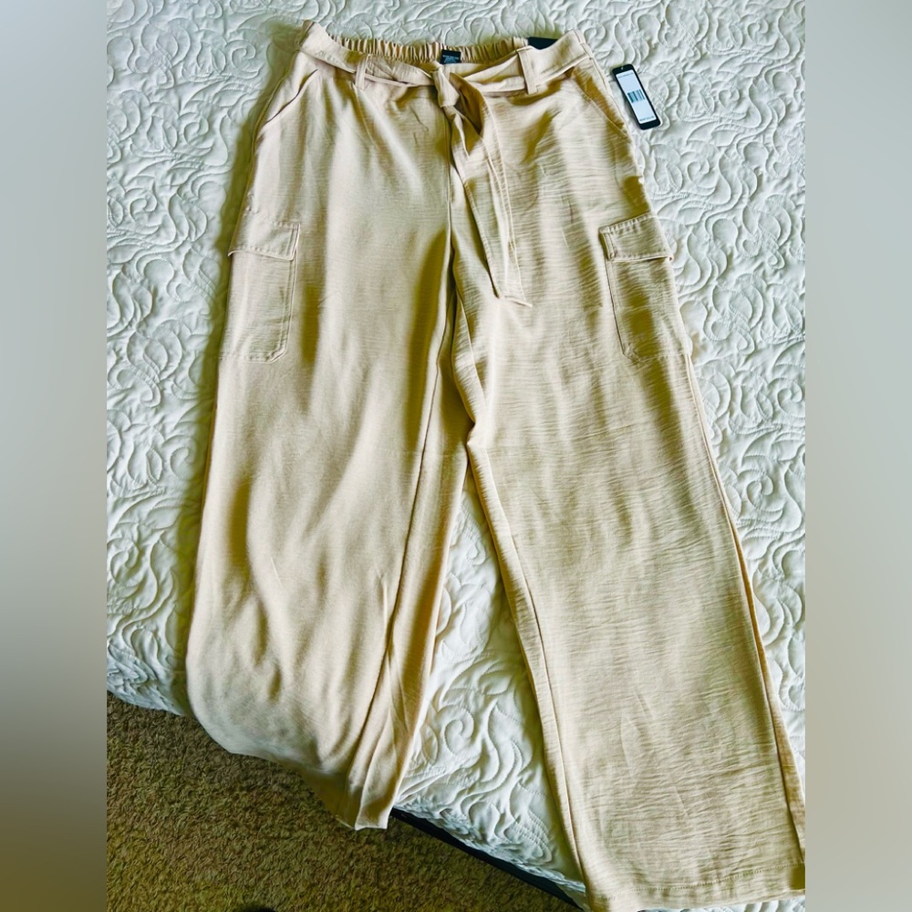 Soho Plus Size 1 x Light Tan Trousers w Cargo pockets